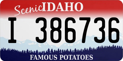 ID license plate I386736
