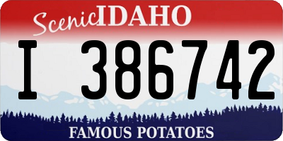 ID license plate I386742