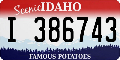 ID license plate I386743