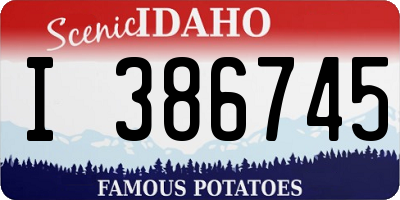 ID license plate I386745
