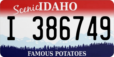 ID license plate I386749