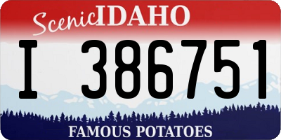 ID license plate I386751