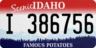 ID license plate I386756