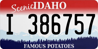 ID license plate I386757