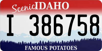 ID license plate I386758
