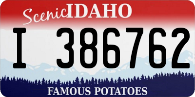 ID license plate I386762