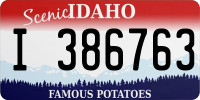 ID license plate I386763