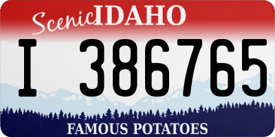 ID license plate I386765