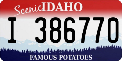 ID license plate I386770
