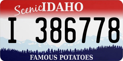ID license plate I386778