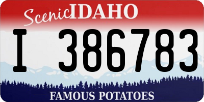 ID license plate I386783