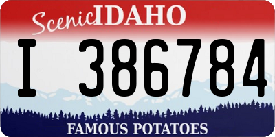 ID license plate I386784