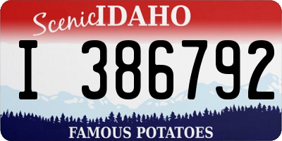 ID license plate I386792