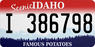 ID license plate I386798