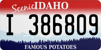 ID license plate I386809