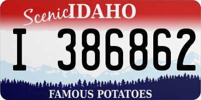 ID license plate I386862