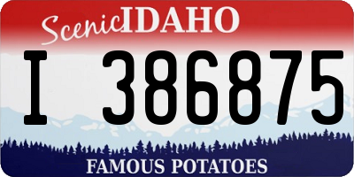 ID license plate I386875
