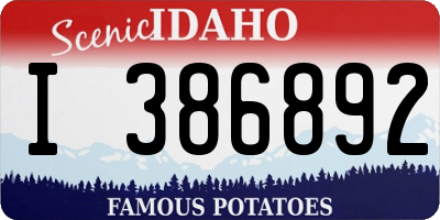ID license plate I386892