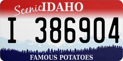 ID license plate I386904
