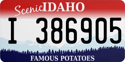 ID license plate I386905