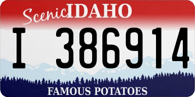 ID license plate I386914