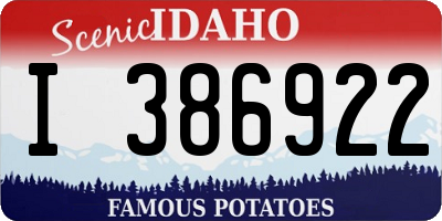 ID license plate I386922