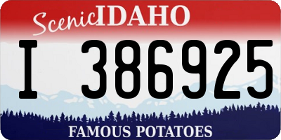 ID license plate I386925