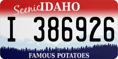 ID license plate I386926