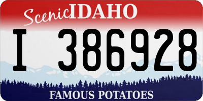 ID license plate I386928