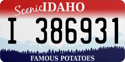 ID license plate I386931
