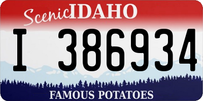 ID license plate I386934