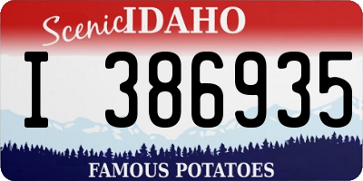 ID license plate I386935