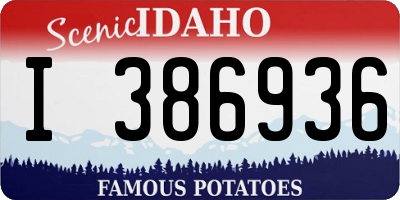 ID license plate I386936