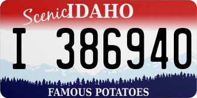 ID license plate I386940