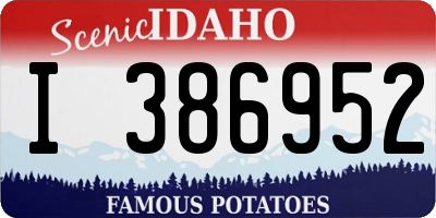 ID license plate I386952