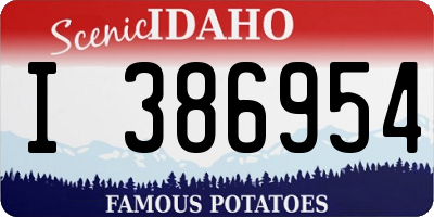 ID license plate I386954