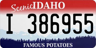 ID license plate I386955