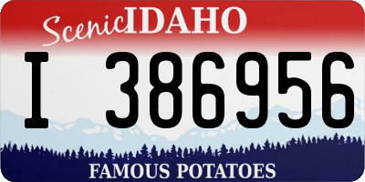 ID license plate I386956