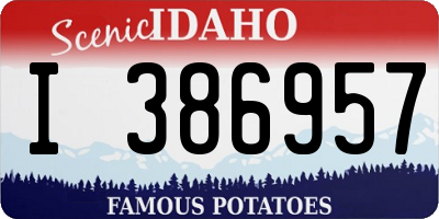 ID license plate I386957