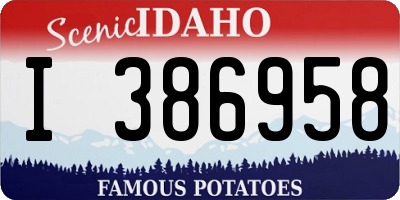 ID license plate I386958