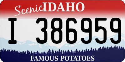 ID license plate I386959