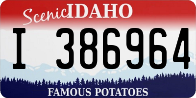 ID license plate I386964