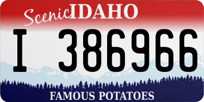 ID license plate I386966