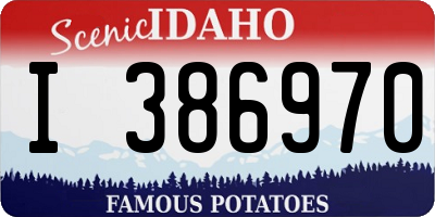 ID license plate I386970