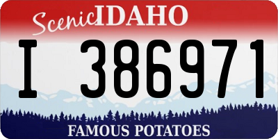 ID license plate I386971