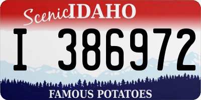 ID license plate I386972