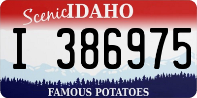 ID license plate I386975