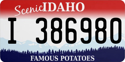 ID license plate I386980
