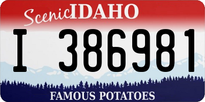 ID license plate I386981