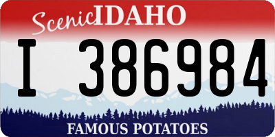ID license plate I386984